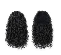 Health 14'' Kinky Ponytail Hair for Women Short Fluffy Curly Drawstring Natural Synthetic Afro Fake Tail Hairpiece Personal Care(Black)