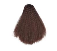 Health 22 inch Kinky Straight Ponytail Hair Extension Clip for Women Synthetic Black Afro Pony Tail Personal Care(Brown)