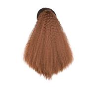 Health 22 inch Kinky Straight Ponytail Hair Extension Clip for Women Synthetic Black Afro Pony Tail Personal Care(Red brown)