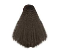 Health 22 inch Kinky Straight Ponytail Hair Extension Clip for Women Synthetic Black Afro Pony Tail Personal Care(Dark brown)