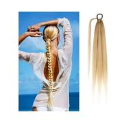 Health 26Inch Synthetic Braided Ponytail Hair Extensions For Women Braided Pony Tail With Hair Tie Personal Care(Dark Blonde+Bleach Blonde)