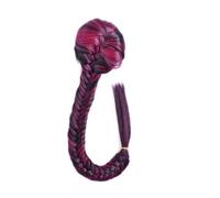 Health 50 cm Synthetic Women's Straight Fishtail Extension Adjustable Drawstring with Two Clips Braid Pigtail Ponytail Extensions Personal Care(F1-Burg)