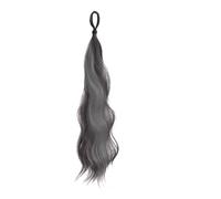 Health 50cm Synthetic Self-Winding Hair Bundle Wavy DIY Hair Bun Ponytail Personal Care(Black Mixed Grey)