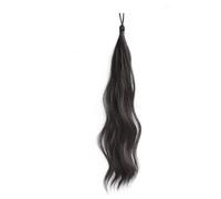 Health 50cm Synthetic Self-Winding Hair Bundle Wavy DIY Hair Bun Ponytail Personal Care(Brown Black)