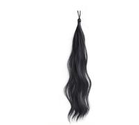 Health 50cm Synthetic Self-Winding Hair Bundle Wavy DIY Hair Bun Ponytail Personal Care(Natural Black)