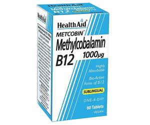 Health Aid Methylcobalamin Metcobin 1000mcg 60 Tablets