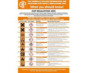 Health and Safety Poster Chip/Coshh Wall Mounted PVC (Polyvinyl Chloride) 59.4 x 42 cm