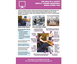 Health and Safety Poster Display Screen Wall Mounted PVC (Polyvinyl Chloride) 59.4 x 42 cm