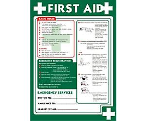 Health and Safety Poster First Aid Adhesive PP (Polypropylene) 42 x 59.4 cm