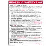 HEALTH AND & SAFETY WORK PLACE LAW A4 LAMINATED POSTER FOR BUSINESS PREMISES