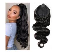 Health Braid Extension Body Wave Ponytails Real Hair Extensions with Drawstring 30.5-66cm Hairs Clip-in Wave Ponytail Hairpieces for Women Personal Care(26 Inch 150g)