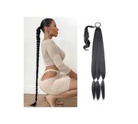 Health Braided Extension Long with Tie Diy Braided Ponytail Synthetic Hair Piece for Women Daily Wear Personal Care(Black,26inches)