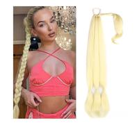 Health Braided Ponytail Long Synthetic Braided Ponytail Hair Extension for Women, Hairpiece Pony Tail with Hair Tie Fake Hair Extensions Pony Tails Extensions Human Hair Personal Care(Mix Blond)
