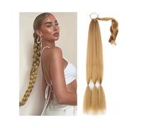 Health Braided Ponytail Long Synthetic Braided Ponytail Hair Extension for Women, Hairpiece Pony Tail with Hair Tie Fake Hair Extensions Pony Tails Extensions Human Hair Personal Care(Brown Blond)