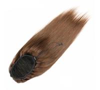 Health Drawstring Ponytail Extension Human Afro Straight Natural Color Black for Women Brazilian Hair Personal Care(Brown,20inch)