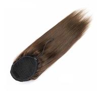 Health Drawstring Ponytail Extension Human Afro Straight Natural Color Black for Women Brazilian Hair Personal Care(Dark Brown,26inch)