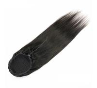 Health Drawstring Ponytail Extension Human Afro Straight Natural Color Black for Women Brazilian Hair Personal Care(Black,12inch)