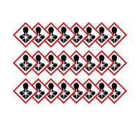 Health Hazard Hazard Diamond Multi Pack 100mm x 100mm Strong Adhesive Vinyl Stickers for Safety (24)