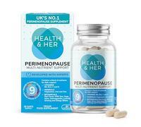 Health & Her Perimenopause Supplements for Women - with Red Clover, Wild Yam Ashwagandha. Wellbeing Support for The Early Stage of Menopause - 1 Month Supply, 60 Capsules - Vegan & Gluten Free