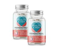 Health & Her Premenstrual Supplements, Vegan, 60 Day Supply | Premenstrual supplement for women with ashwagandha, flaxseed & ginger; Vegan, gluten free; 120 Capsules