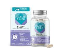 Health & Her Sleep+ Women's Supplement, Vegan, 30-Day Supply | Women's bedtime formula with magnesium, chamomile & lavender; Vegan, gluten free; 30 capsules
