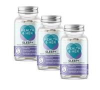 Health & Her Sleep+ Women's Supplement, Vegan, 90-Day Supply | Women's bedtime formula with magnesium, chamomile & lavender; Vegan, gluten free; 90 capsules
