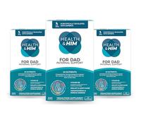 Health & Him for Dad - Mens Multi-Nutrient Paternal Support - Contains Shilajit, Lion's Mane, Ashwagandha & Korean Ginseng - 60 Capsules - 3 Month Supply - Vegan & Gluten Free