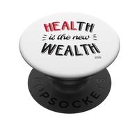 HEALTH IS THE NEW WEALTH PopSockets Adhesive PopGrip