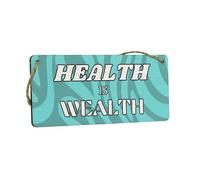 Health is Wealth - Inspirational Rustic Wooden Sign (smlsgn-kf24-hlthwlthmg)