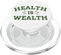 Health Is Wealth Motivational Lifestyle Typography Design PopSockets PopGrip for MagSafe