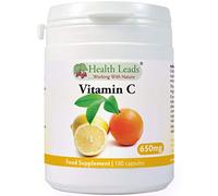 Health Leads Vitamin C 650mg | Pure Ascorbic Acid | 180 Vegan Caps