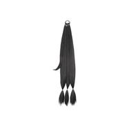 Health Long Braid Ponytail Extension with Hair Tie DIY Wrap Around Synthetic Hairpiece Natural Soft Fluffy Style for Women Personal Care(Light black)