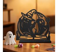 Health Ornament Ornaments Dark Style Pumpkin Festival Atmosphere Decorative Ornaments Wooden Crafts Candy Corn Christmas Ornament (A, One Size)