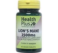 Health Plus Lion's Mane 2500mg : Memory & Focus Mushroom Supplement : 60 Tablets, in a Planet-Friendly 99% Recycled Pot