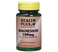 Health Plus Magnesium 100mg : Mineral Supplement - 90 Tablets, in a planet-friendly 99% recycled pot