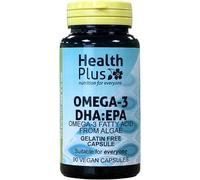Health Plus Omega-3 DHA:EPA 500mg (Vegan) : Algal Oil Omega-3 Fatty Acid : 90 Vcaps, in a Planet-Friendly 99% Recycled Pot