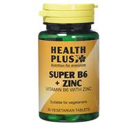 Health Plus Super B6 + Zinc Vitamin B Supplement - 2 X Packs Of 30 Tablets (60 Tablets)