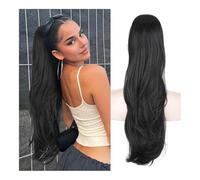 Health Ponytail Extension 26inch Long Wavy Drawstring Extensions Synthetic Ponytail Hairpieces for Women Daily Ponytail Multi-layered Synthesic Clip in Pony Tail Hair Personal Care(Black)