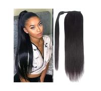 Health Ponytail Human Long Straight Hair Wrap Around Remy Hair Extension Brazilian Real Hair Clip Ins Natural Color Hairpiece For Women Personal Care(20inches)