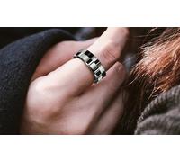 Health Rings Fitness Tracker Smart Ring with Charging Case: Black/M