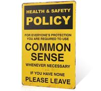 Health & Safety Policy Metal Sign Poster for Home, Office, Bathroom, Kitchen, Bedroom, Living Room, Dining Room, Nursery, Baby Shower, Wedding, Birthday Gift