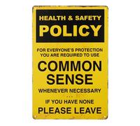 Health & Safety Policy Metal Sign Poster, Wall Mounted, for Home, Office, Kitchen, Bathroom, Bedroom, Living Room, Dining Room, Hallway