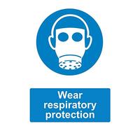 Health & Safety Sign - (107) - Mandatory Notice - Self Adhesive/Sticker (Wear Respiratory Protection)