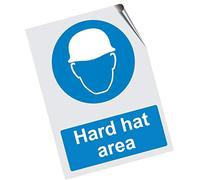 Health & Safety Sign - (72) - Mandatory Notice - Self Adhesive/Sticker (Hard Hat Area)