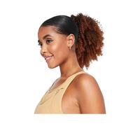 Health Short Afro Kinky Curly Drawstring Ponytail Extension For Black Women Synthetic Afro Puff Ponytail With Clips Personal Care(Red brown)