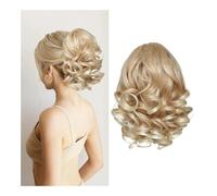 Health Short Ponytail Extension - 10 Inch Loose Curly Wavy Drawstring Comb Clip Hair for Women Personal Care(Blonde)