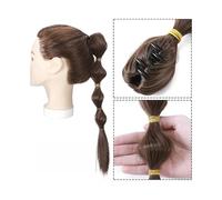 Health Synthetic 18inch Bubble Claw On Ponytail Extension Long Straight Fashionable Hairpiece Hair Accessories For Women Personal Care(Light brown)