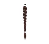 Health Synthetic Braided Ponytail Hair Extension with Rubber Band Boxing Braids for Women Hair Accessories Long Black Braids Personal Care(1pc,Dark brown)