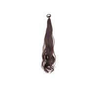 Health Synthetic Elastic Rubber Band Ponytail Sweet Girl Black Long Curly Ponytail Hair Extension Heat-resistant Hairpiece Wig Personal Care(Dark Brown)