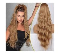 Health Synthetic Ponytail Extensions for Women Long Wavy Fluffy Synthetic Ponytail Hairpiece Natural Soft Daily Use Personal Care(Borwn)